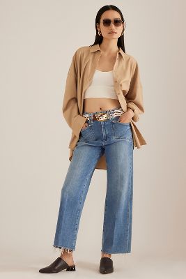 PAIGE Anessa Raw Hem Wide-Leg Jeans