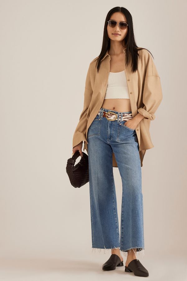 Slide View: 4: PAIGE Anessa Raw Hem Wide-Leg Jeans