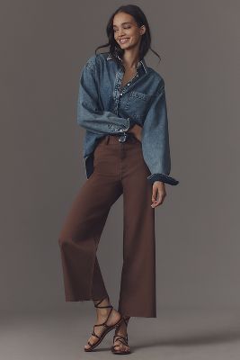 The Ettie High-Rise Crop Wide-Leg Jeans by Maeve