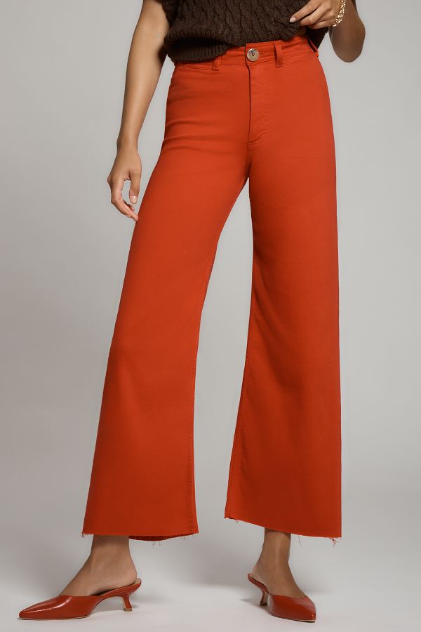 Slide View: 2: The Ettie High-Rise Crop Wide-Leg Jeans by Maeve