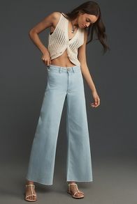 Slide View: 1: The Ettie High-Rise Crop Wide-Leg Jeans by Maeve