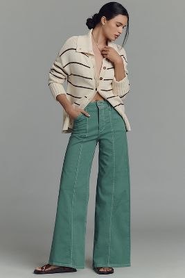 Maeve Clean-Seamed High-Rise Wide-Leg Jeans