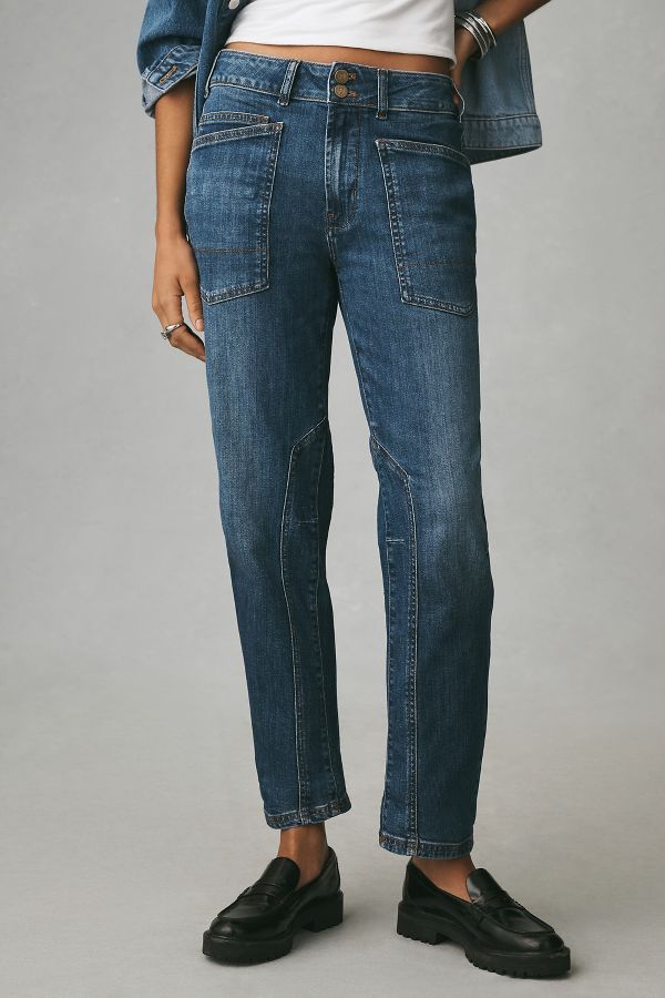 Slide View: 3: Pilcro The Wanderer Mid-Rise Relaxed-Leg Jeans