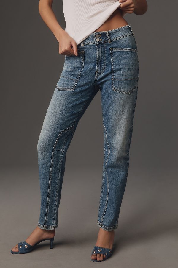 Slide View: 3: The Wanderer Mid-Rise Relaxed-Leg Jeans by Pilcro