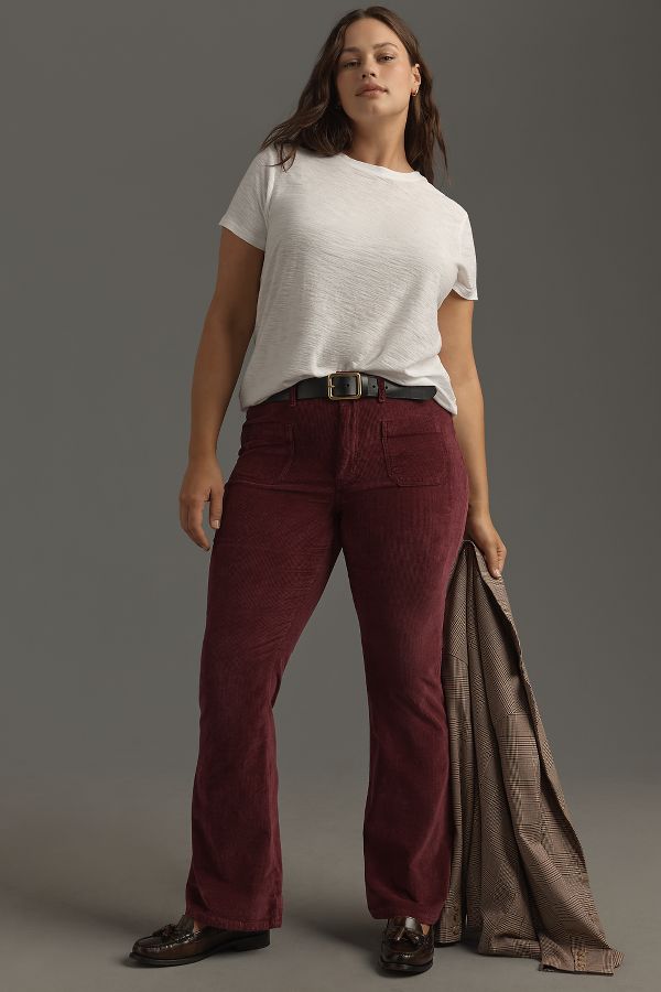 Slide View: 6: The Icon Corduroy Flare Jeans by Pilcro: Mid-Rise Edition