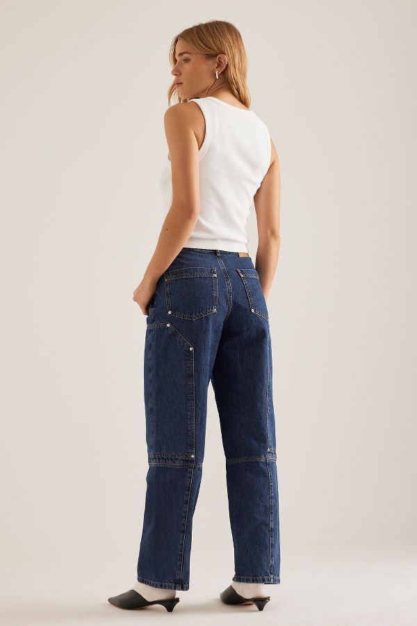 Slide View: 2: ALIGNE Mid-Rise Slim Barrel Jeans