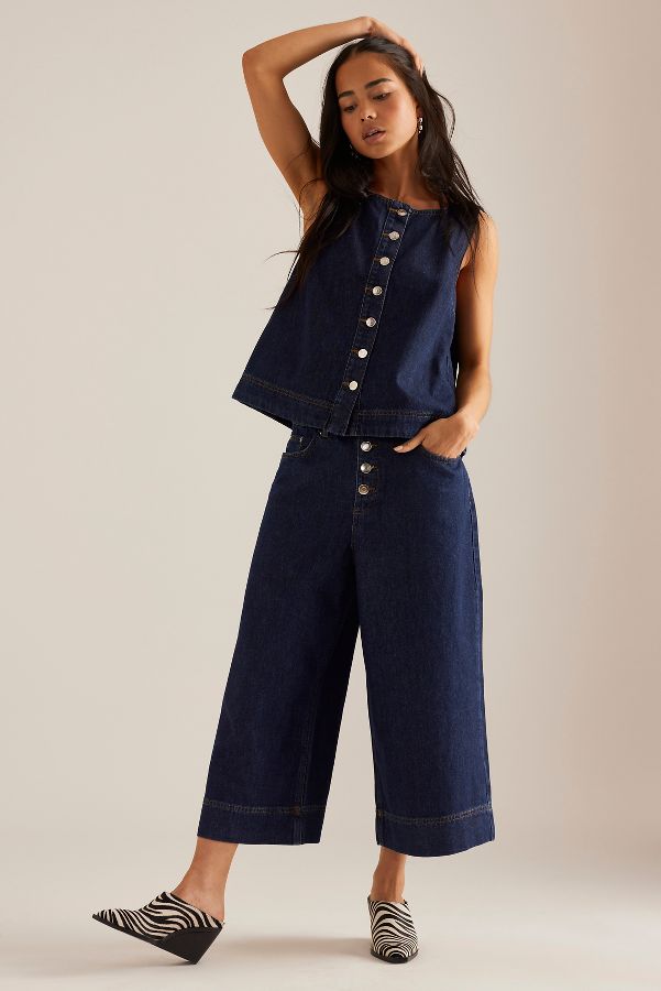 Slide View: 3: ALIGNE Miles Denim Culottes