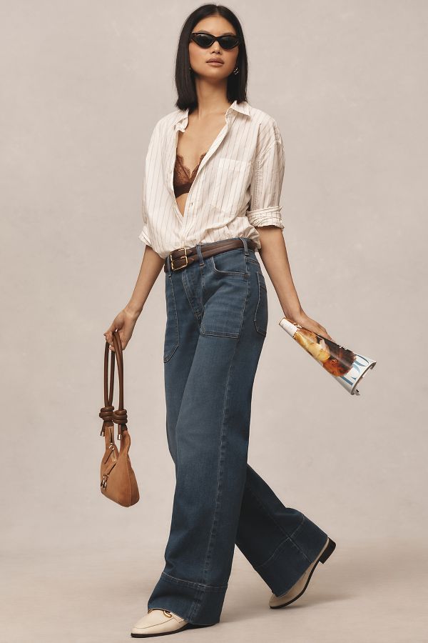 Slide View: 5: The Rylan Relaxed High-Rise Flare Jeans by Pilcro