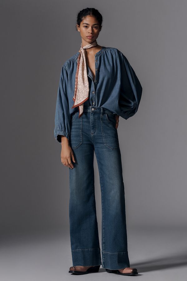 Slide View: 1: The Rylan Relaxed High-Rise Flare Jeans by Pilcro