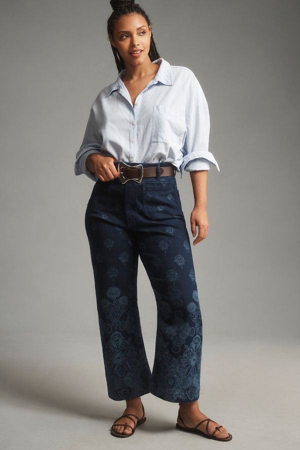 Slide View: 6: The Colette Cropped Wide-Leg Jeans by Maeve