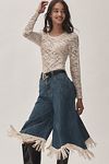 Thumbnail View 4: Pilcro High-Rise Weites-Bein Fransen Culotte Jeans