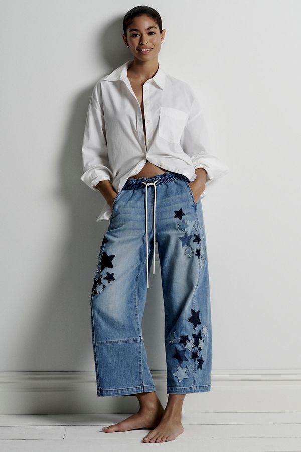 Slide View: 1: Die Izzie Entspannte Pull-On Barrel Jeans von Pilcro