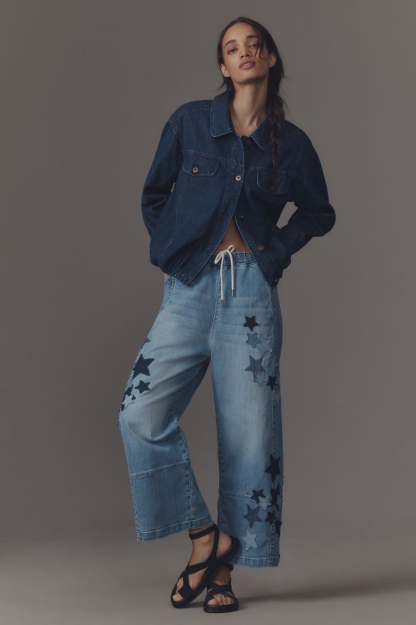 Slide View: 3: The Izzie Relaxed Pull-On Barrel Jeans by Pilcro