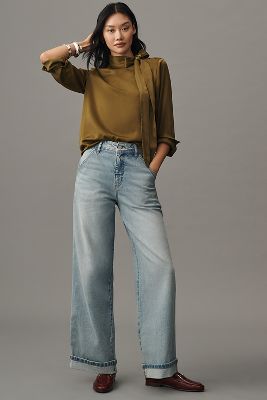 Pilcro Mason High-Rise Relaxed Gaucho Ankle Jeans