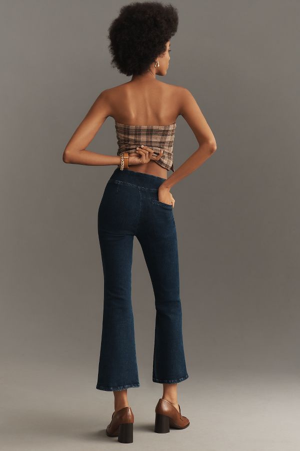 Slide View: 4: FRAME Jetset High-Rise Crop Mini Boot Pintuck Jeans