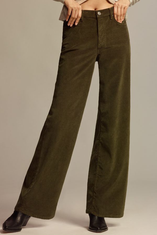 Slide View: 2: FRAME Corduroy Le Slim Palazzo High-Rise Jeans