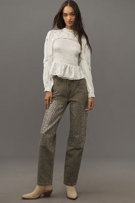 Triarchy Birkin Chap Mid-Rise Embellished Jeans