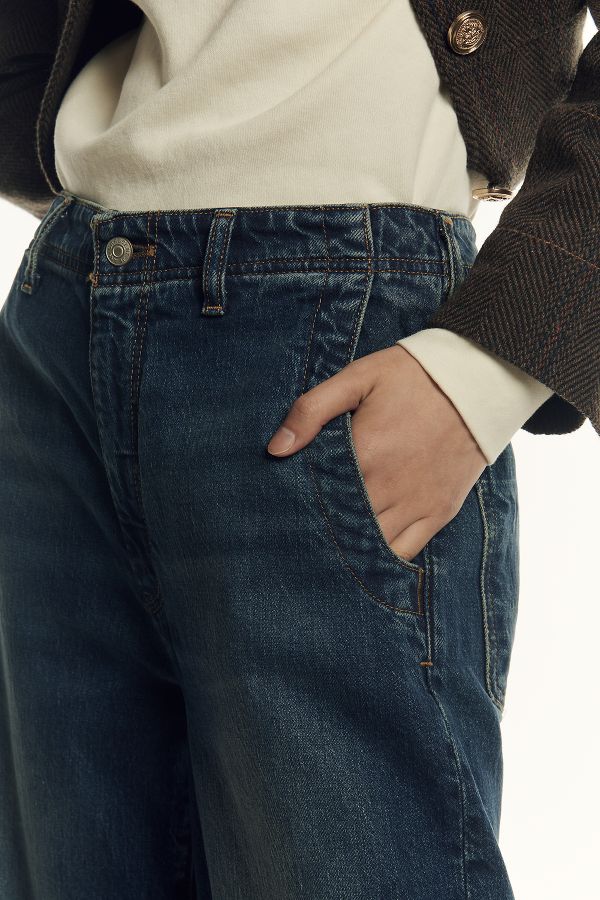 Slide View: 4: The Lonnie Cuffed High-Rise Crop Jeans by Pilcro