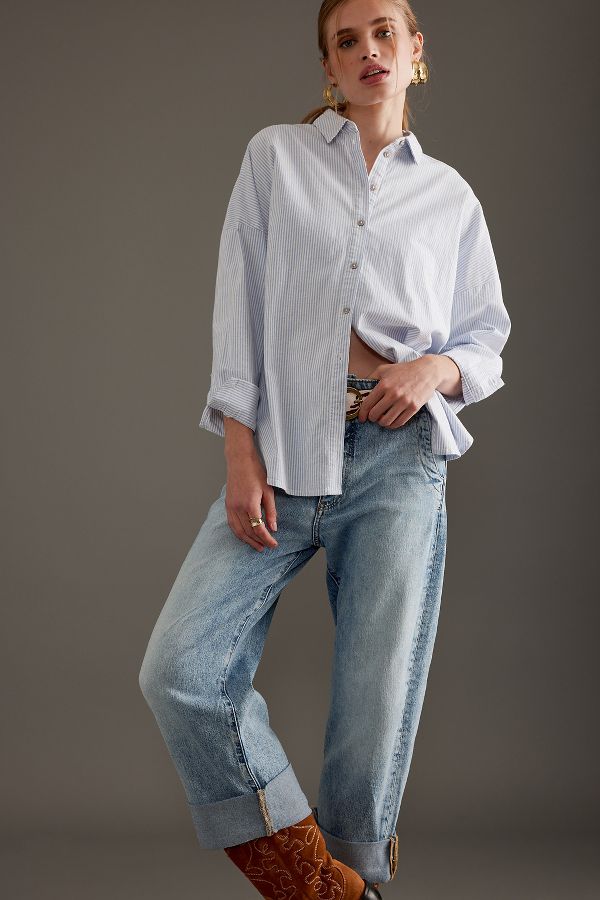 Slide View: 5: The Lonnie Cuffed Crop Jeans by Pilcro