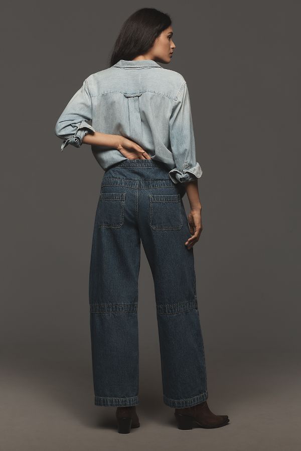 Slide View: 2: Pilcro Full Oversize Curve High-Rise Barrel Jeans