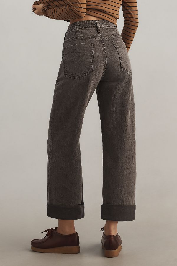 Slide View: 4: The Lonnie Cuffed High-Rise Crop Jeans by Pilcro