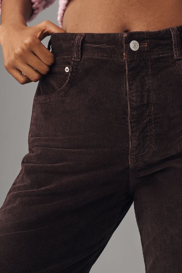 Slide View: 4: The Adi Mid-Rise Frayed Relaxed Flare Jeans by Pilcro: Corduroy Edition