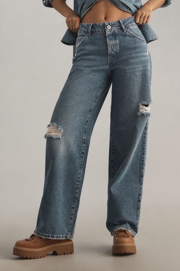 Slide View: 2: Outland Denim Avril Slouchy Wide-Leg Jeans