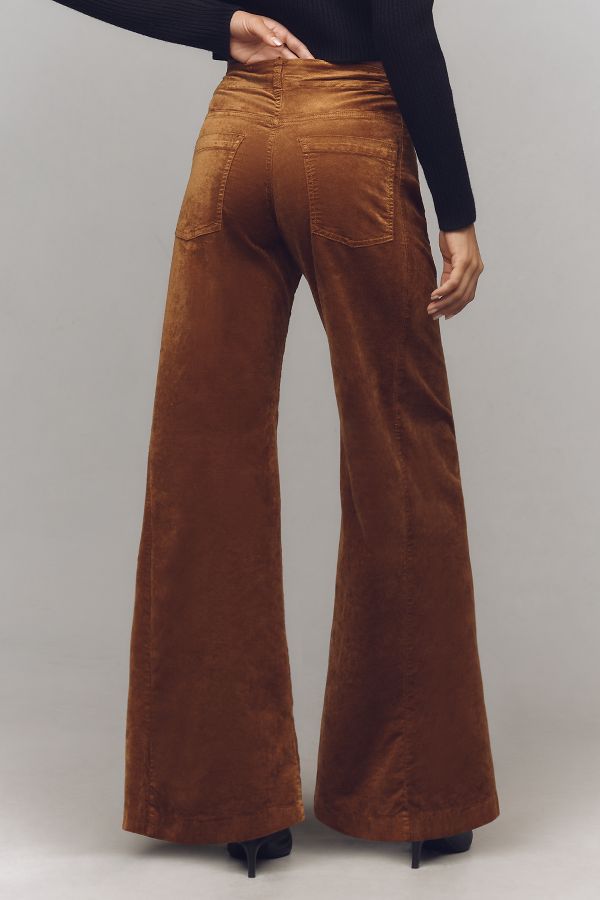 Slide View: 5: The Adi Mid-Rise Frayed Relaxed Flare Jeans by Pilcro: Velvet Edition