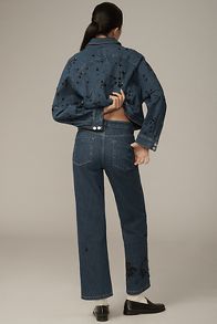 Slide View: 3: The Annie High-Rise Straight-Leg Jeans by Pilcro: Embellished Edition