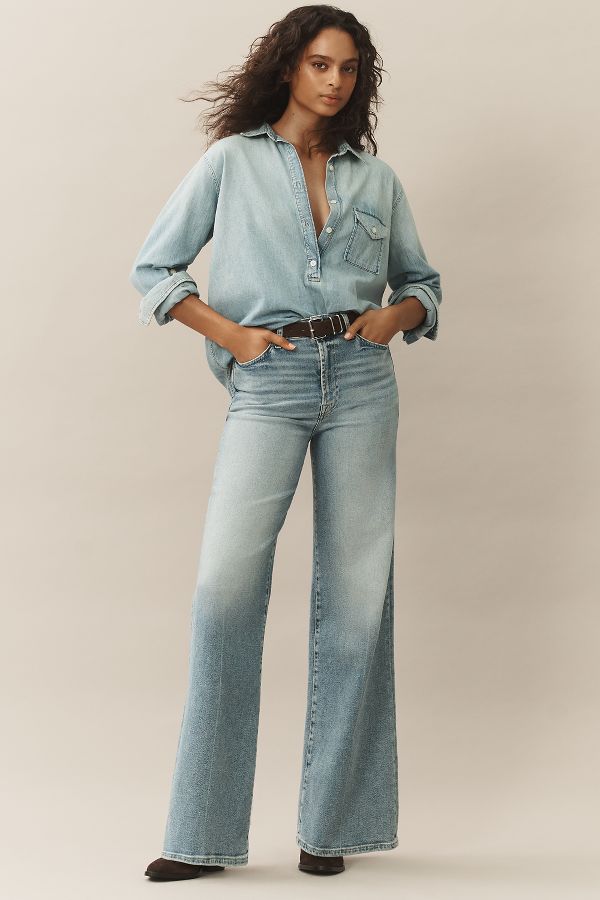 Slide View: 1: 7 For All Mankind Jo Ultra High-Rise Wide-Leg Jeans