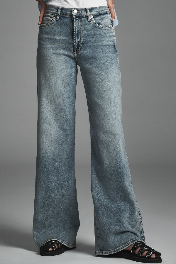 Slide View: 2: 7 For All Mankind Lotta Mid-Rise Wide-Leg Jeans