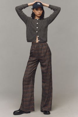 Corey Lynn Calter Plaid Pull-On Trousers