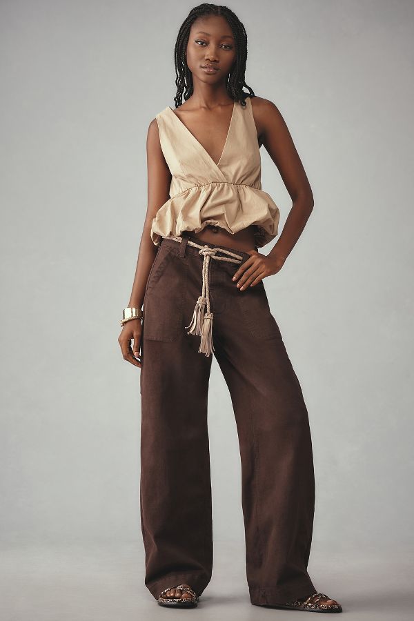 Slide View: 1: Joe's Jeans Chloe Utility Wide-Leg Pants