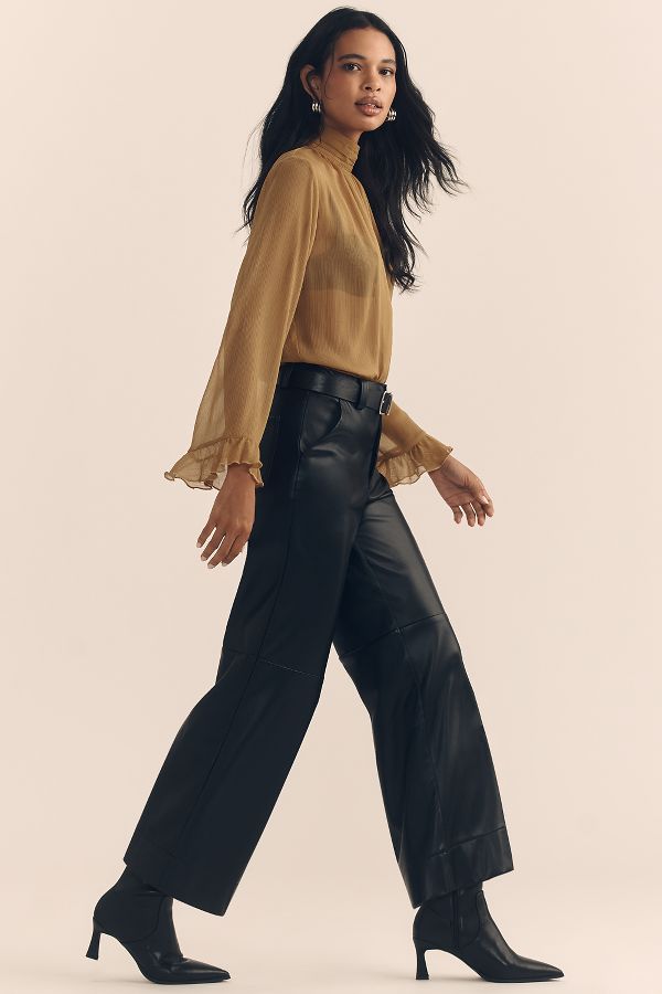 Slide View: 5: Joe's Jeans The Mia Faux-Leather Cropped Pants