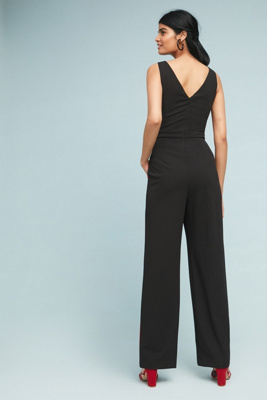 donna morgan jumpsuit with side stripe