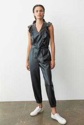 faux leather jumpsuit