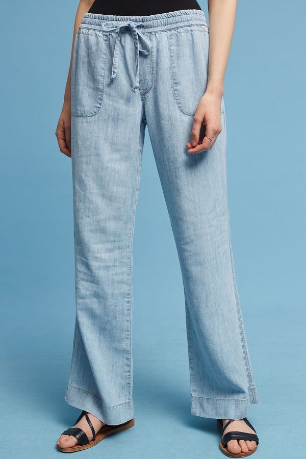 Level 99 Chambray Wide-Legs | Anthropologie