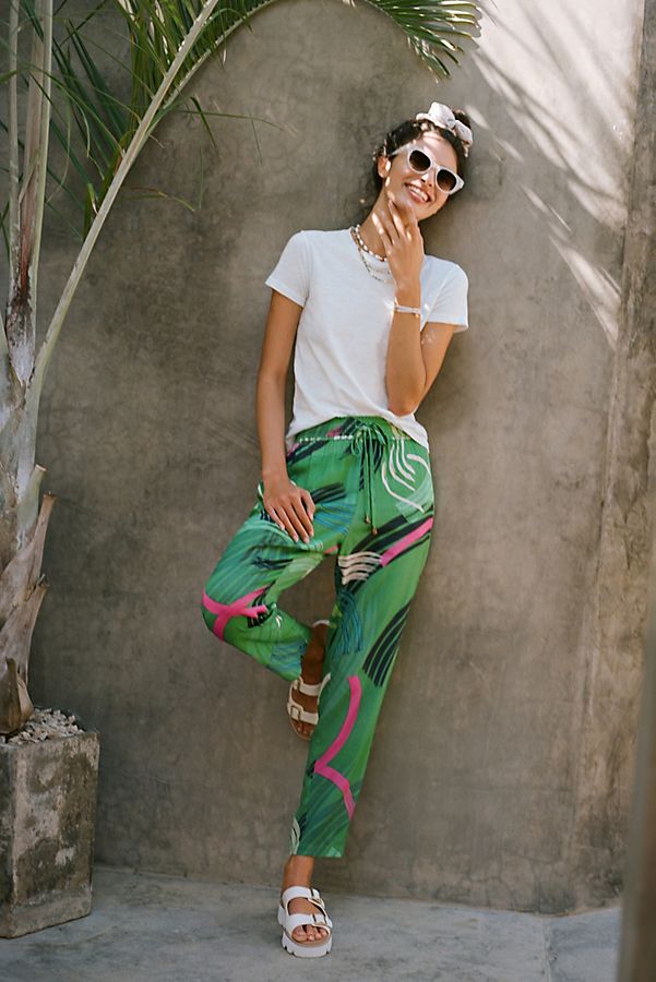 Slide View: 1: Julia Paint-Swiped Tapered Pants