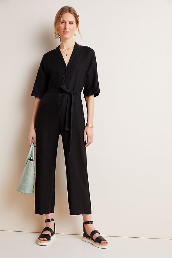 Slide View: 1: Tamra Linen Jumpsuit