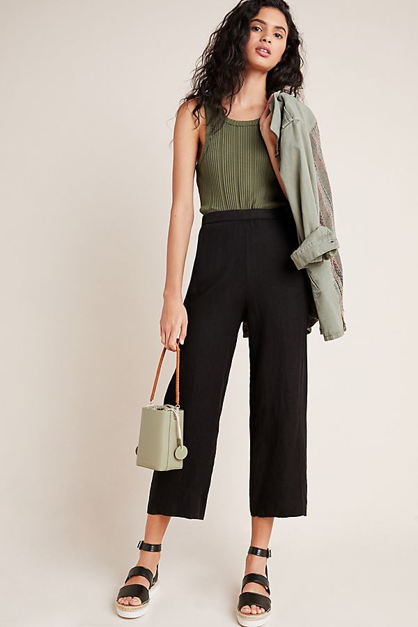 Slide View: 1: Zola Linen Wide-Leg Pants