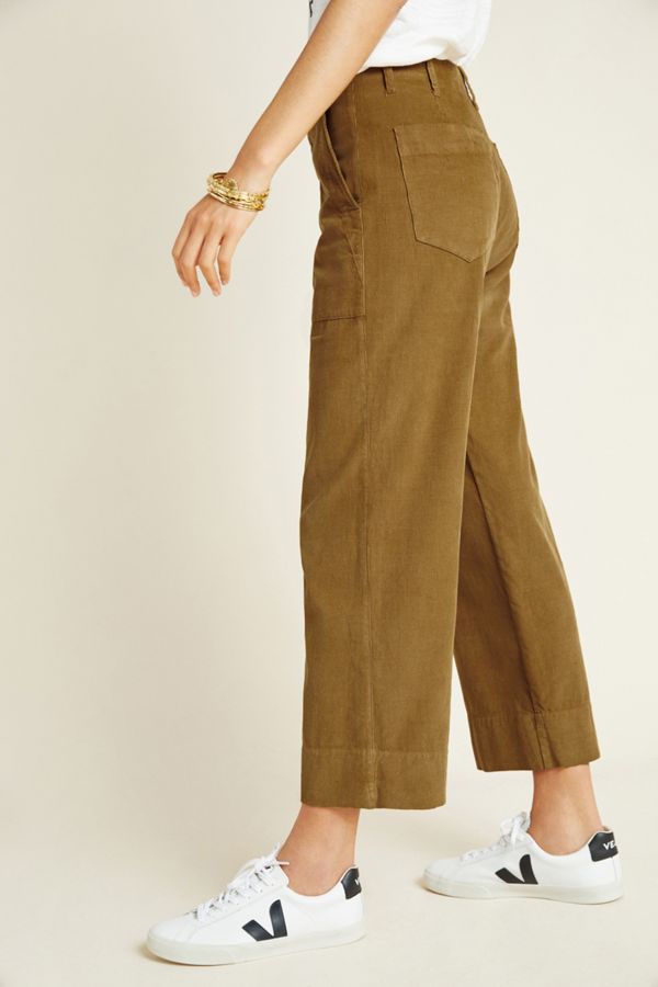 wide leg brown corduroy pants