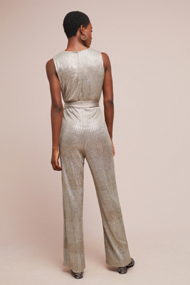 metallic jumpsuit anthropologie