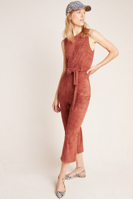 red suede jumpsuit