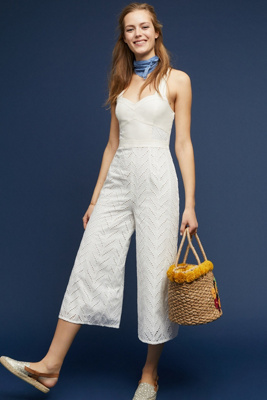 anthropologie blue jumpsuit