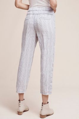 anthropologie striped linen pants