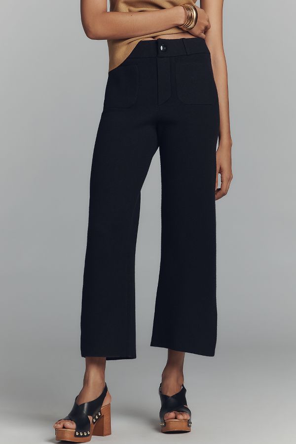 Slide View: 2: The Colette Cropped Wide-Leg Pants by Maeve: Sweater Edition