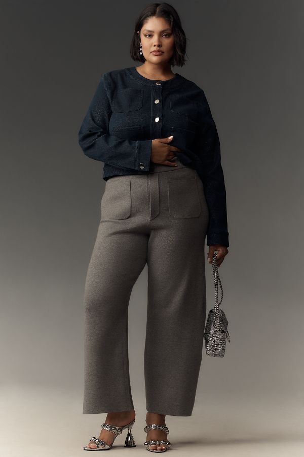 Slide View: 5: The Colette Cropped Wide-Leg Pants by Maeve: Sweater Edition