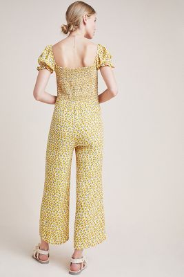 anthropologie yellow jumpsuit