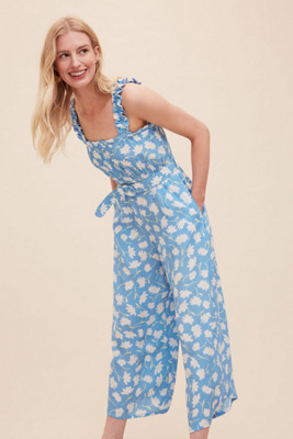 anthropologie floral jumpsuit