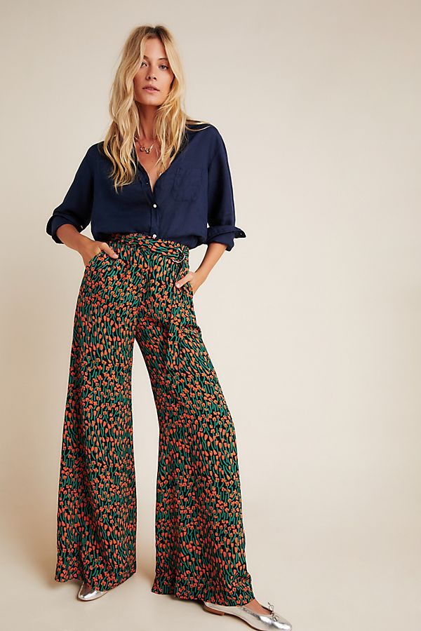 Slide View: 1: Marimekko Kaisla Wide-Leg Trousers